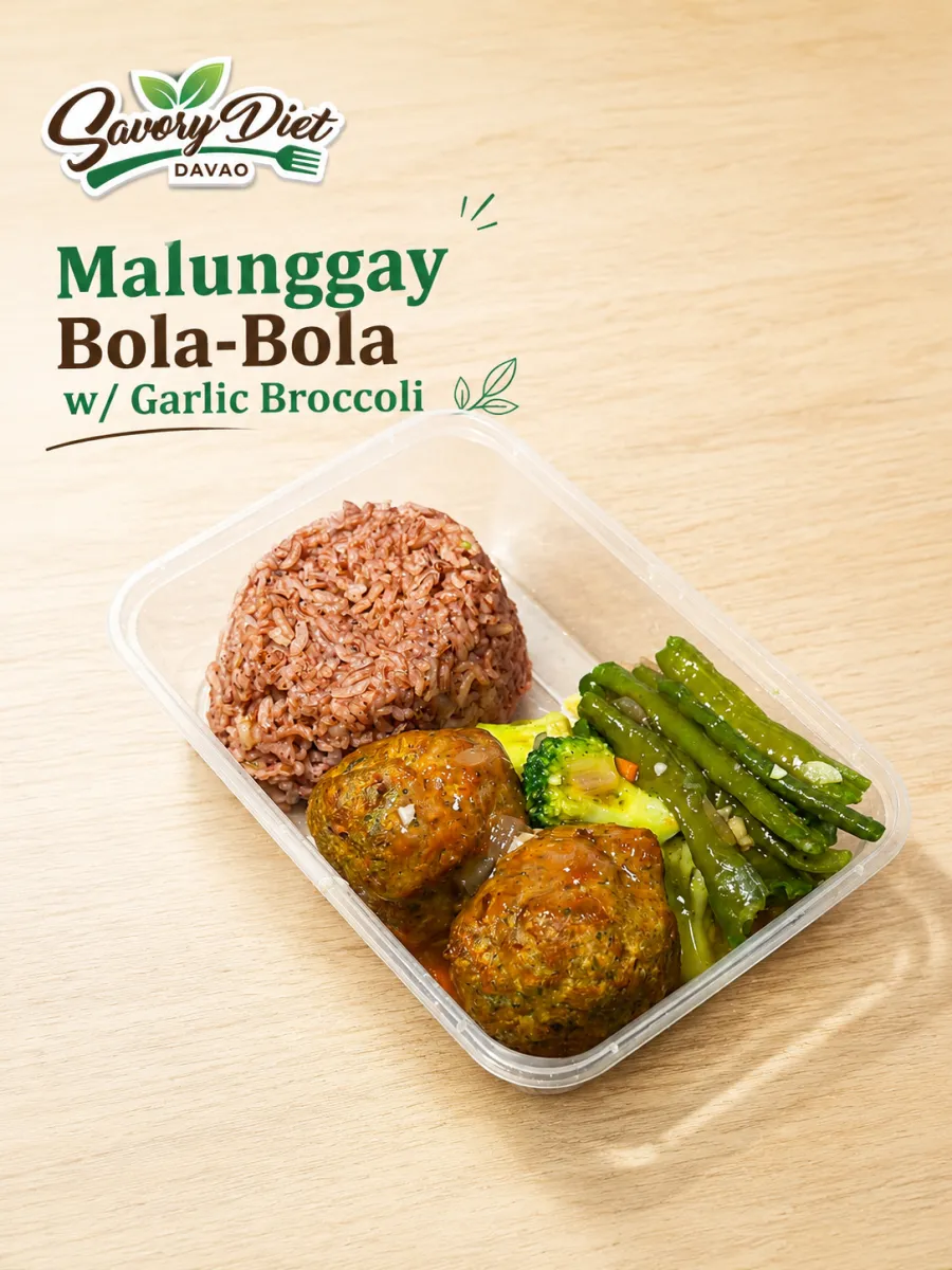 Malunggay Bola-Bola w/ Garlic Broccoli