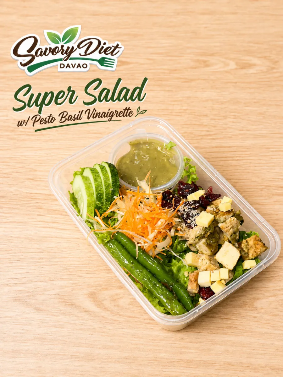 Super Salad w/ Pesto Basil Vinaigrette